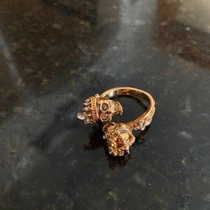ALEXANDER MCQUEEN KING AND QUEEN SKULL RING (Sz 7)